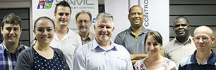 Secunda committee for 2018. Front (left to right): Annemarie van Coller, Johan Maritz, Xandri Cornelissen, Gerhard Swarts. Back (left to right): PJ Truter, Andrew Barnes, Johan Grobler, Iddo Japhta, Lizwe Sikunyana.